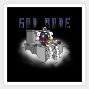 God Mode Funny Anime Mecha Robot Religious Meme Sticker